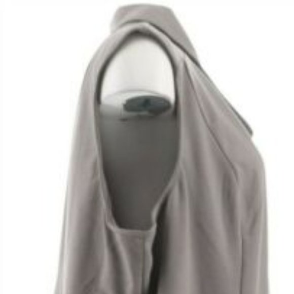 NWT LISA RINNA CHIC ASYMMETRIC CHARCOAL ZIP VEST LARGE - Picture 7 of 11